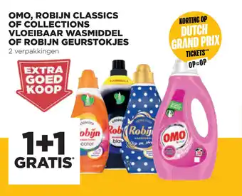 Jumbo Omo, Robijn Classics Of Collections Vloeibaar Wasmiddel Of Robijn Geurstokjes aanbieding