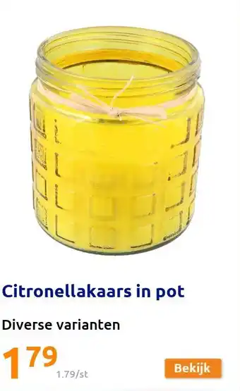 Action Citronellakaars in pot aanbieding