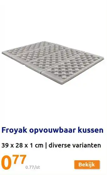 Action Froyak opvouwbaar kussen 39x28x1 cm aanbieding