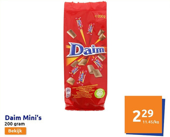 Action Daim Mini's 200 gram aanbieding