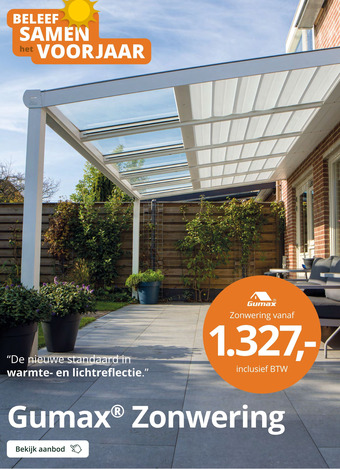 Tuinmaximaal Gumax® Zonwering aanbieding