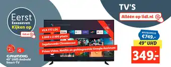 Lidl GRUNDIG 49" UHD Android Smart-TV aanbieding