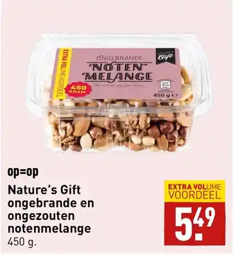 ALDI Nature's Gift ongebrande en ongezouten notenmelange 450g aanbieding