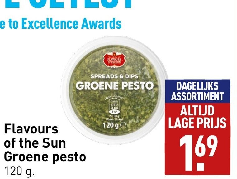 Flavours of the Sun Groene pesto 120g aanbieding bij ALDI