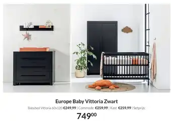 Babypark Europe Baby Vittoria Zwart aanbieding