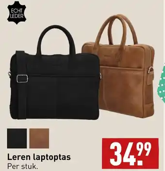 ALDI Leren laptoptas aanbieding