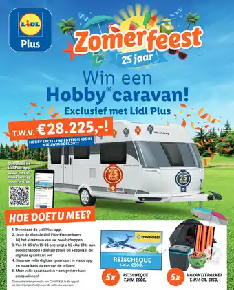 Lidl Win een Hobby caravan! R Exclusief met Lidl Plus aanbieding