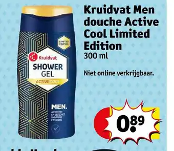 Kruidvat Men douche Active Cool Limited Edition 300 ml aanbieding