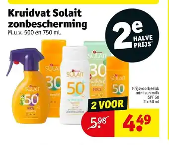 Kruidvat Solait zonbescherming 500 en 750 ml aanbieding