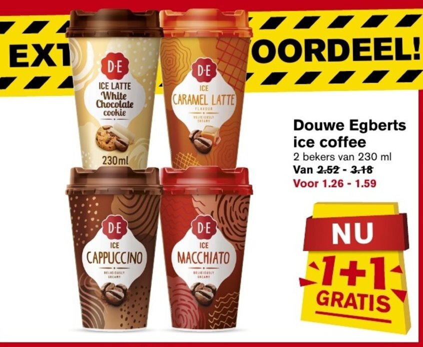 Douwe Egberts ice coffee 230 ml aanbieding bij Hoogvliet