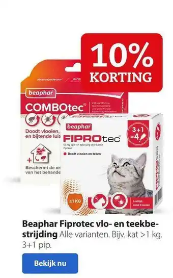 Pets Place Beaphar Fiprotec Vlo- En Teekbestrijding 10% Korting aanbieding