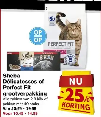 Hoogvliet Sheba Delicatesses of Perfect Fit grootverpakking aanbieding