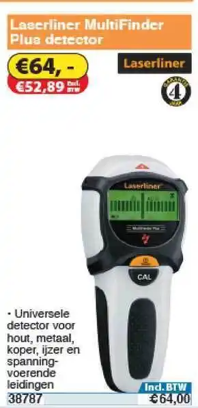 Toolstation Laserliner Multifinder Plus Detector aanbieding