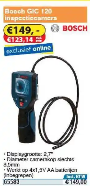 Toolstation Bosch Gic 120 Inspectiecamera aanbieding