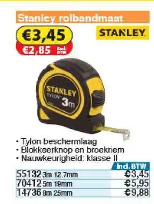 Toolstation Stanley Rolbandmaat aanbieding