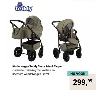 Van Asten BabySuperstore Kinderwagen Teddy Siena 2-in-1 Taupe aanbieding