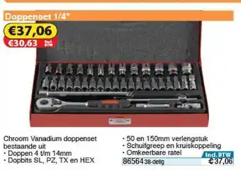 Toolstation Doppenset 1 4 aanbieding