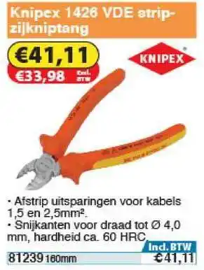 Toolstation Knipex 1426 Vde Stripzijkniptang 160mm aanbieding