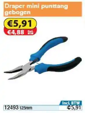 Toolstation Draper Mini Punttang Gebogen 125mm aanbieding