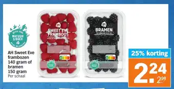 Albert Heijn Sweet Eve frambozen 140 gram of bramen 150 gram aanbieding