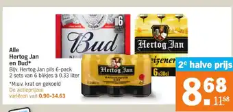 Albert Heijn Alle Hertog Jan en Bud aanbieding