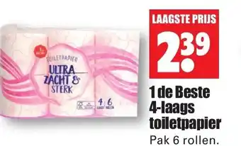 Dirk 1 de Beste 4-laags toiletpapier aanbieding