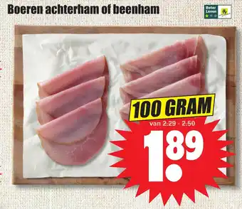 Dirk Boeren achterham of beenham 100 gram aanbieding