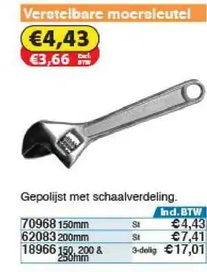 Toolstation Verstelbare Moersleutel 250mm aanbieding