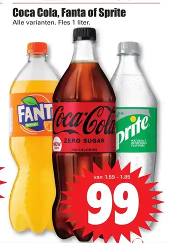 Dirk Coca Cola, Fanta of Sprite 1 liter aanbieding