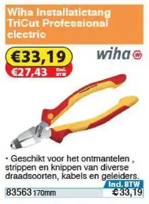 Toolstation Wiha Installatietang Tricut Proressional Electric 170mm aanbieding