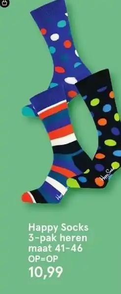 Etos Happy Socks 3-pak heren maat 41-46 aanbieding