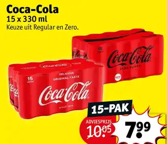 Kruidvat Coca-Cola 15 x 330 ml aanbieding