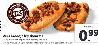 Lidl Vers broodje kipshoarma aanbieding