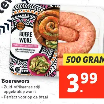 Lidl Boerewors aanbieding