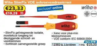 Toolstation Wiha Slimfix Vde Schroevendraaierset 3.5x100mm aanbieding