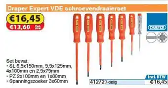 Toolstation Draper Expert Vde Schroevendraaierset aanbieding