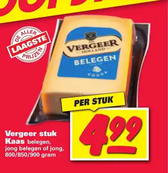 Nettorama Vergeer stuk Kaas 800/850/900 gram aanbieding