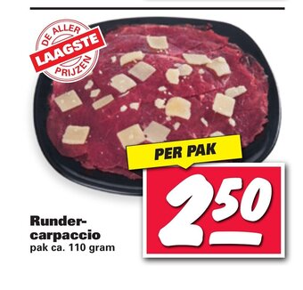 Nettorama Runder-carpaccio 110 gram aanbieding