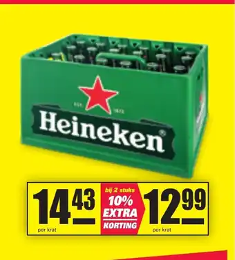 Nettorama Heineken bij 2 stuks 10% Extra Korting aanbieding