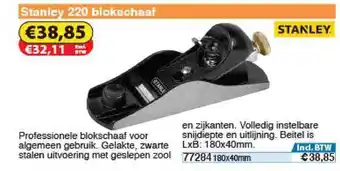 Toolstation Stanley 220 Blokschaaf aanbieding