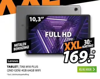 Expert Lenovo Tablet Tab M10 Plus (2nd Gen) 4GB 64GB Wifi 10,3" aanbieding