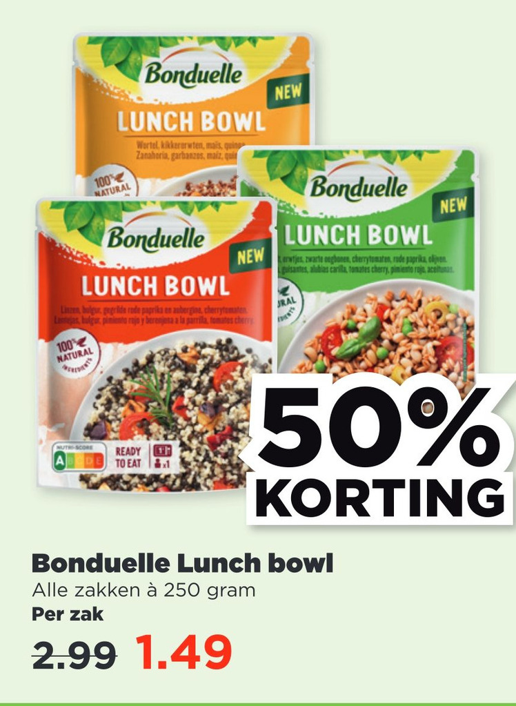 Bonduelle Lunch bowl aanbieding bij PLUS