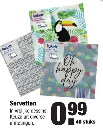 ALDI Servetten 40st aanbieding