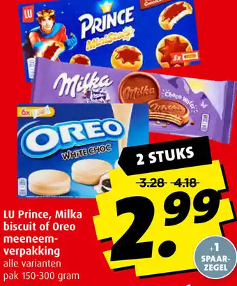 Boni LU Prince, Milka biscuit of Oreo meeneem-verpakking 150-300 grams aanbieding