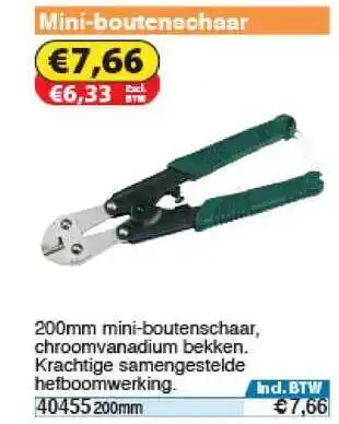 Toolstation Mini Boutenschaar 200mm aanbieding