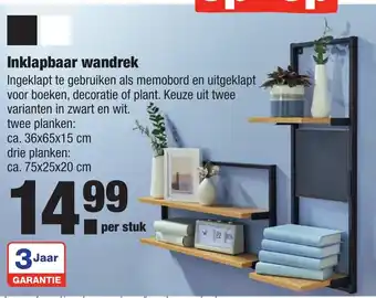 ALDI Inklapbaar wandrek aanbieding