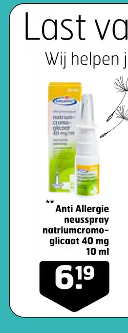 Trekpleister Anti Allergie neusspray natriumcromoglicaat  40 mg 10 ml aanbieding