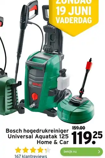 GAMMA Bosch hogedrukreiniger Universal Aquatak 125 Home & Car aanbieding