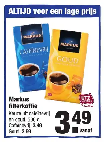 ALDI Markus Filterkoffie 500g aanbieding