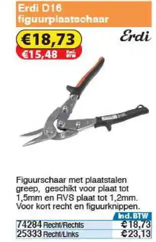 Toolstation Erdi D16 Figuurplaatschaar aanbieding